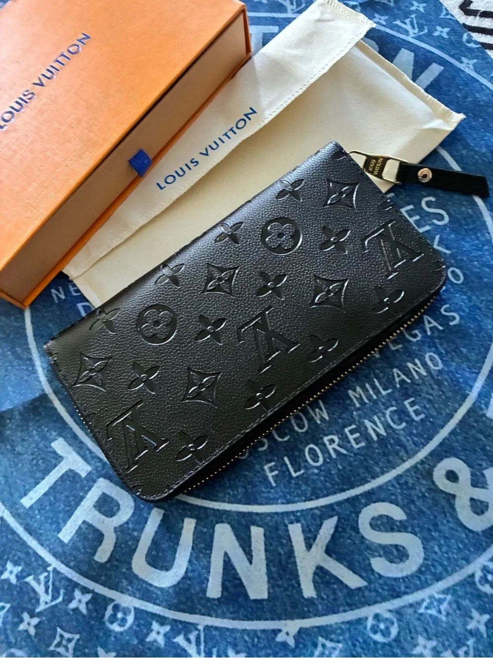 Black LV  monogram embossed Wallet